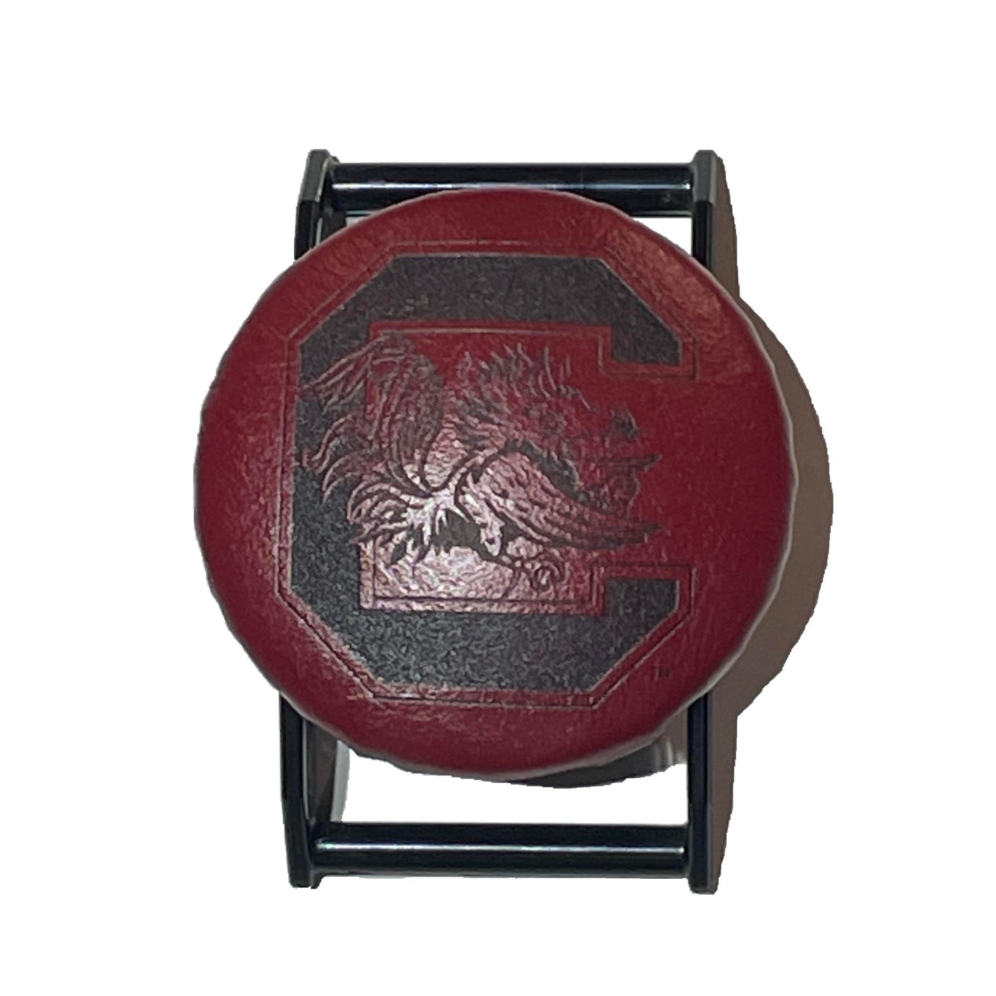 Gamecock on Garnet Leather on Black SPEC