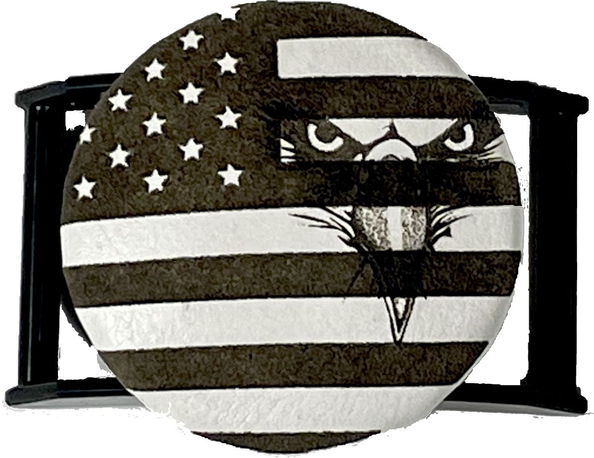 US Flag & Eagle White Leather/Black SPEC