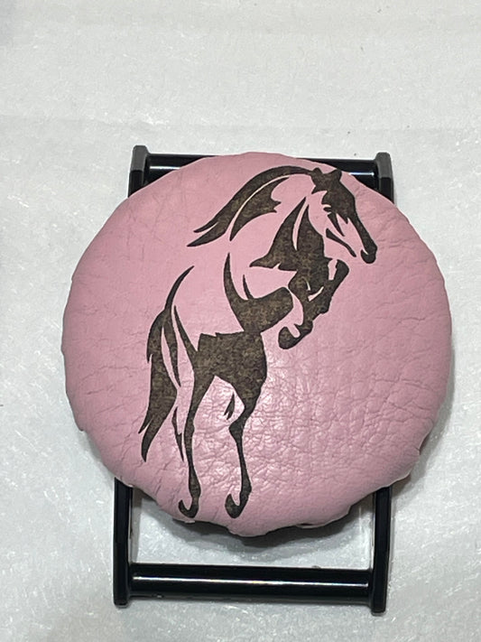 Pink Jumping Horse on Black SPEC