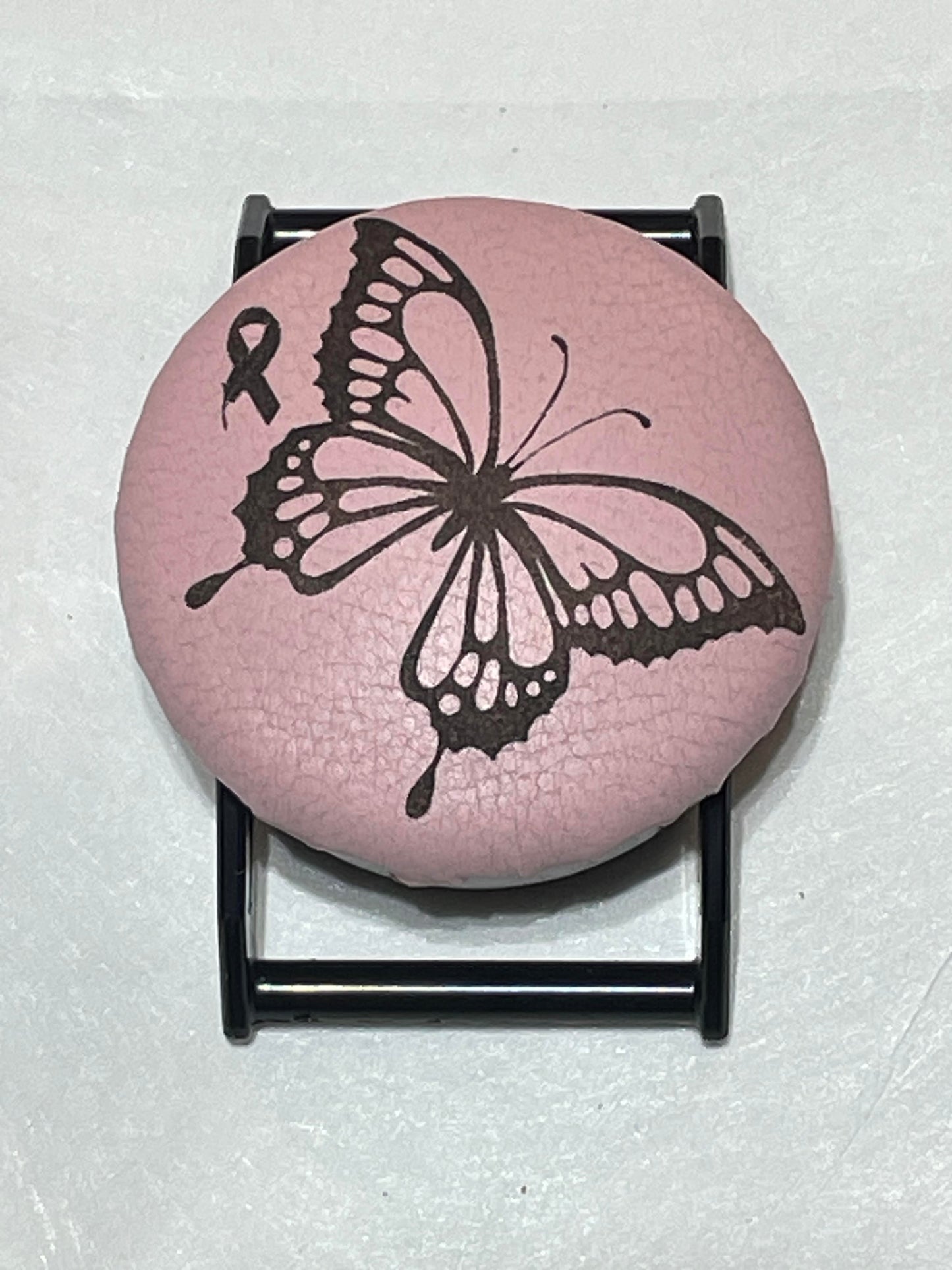 Pink Breast Cancer Awareness Butterfly on Black SPEC